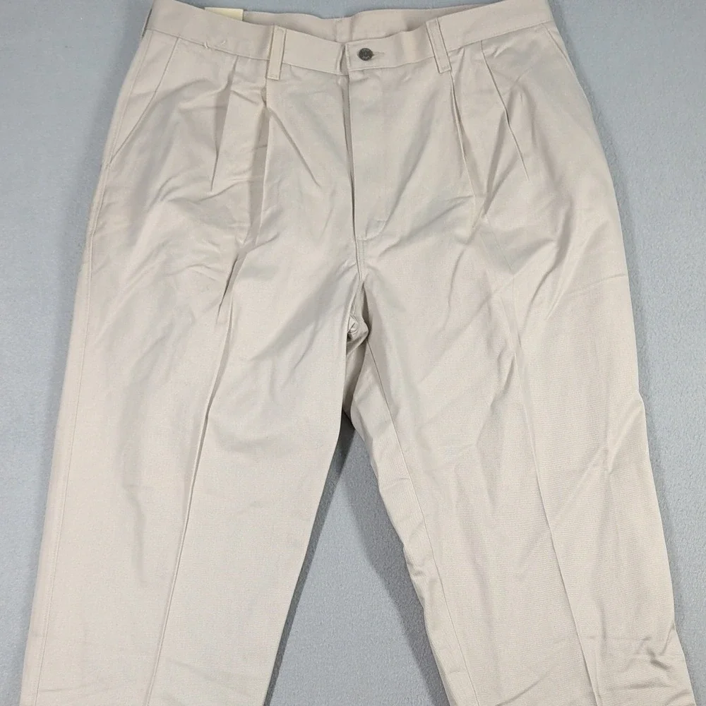 Lee Pants Mens Khaki Double Pleat‎ Relaxed Fit Tapered Chino VIS U371-019